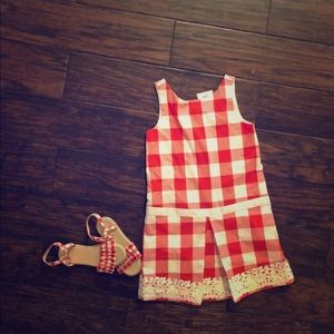 NWT Girls Janie and jack 8 romper dress & sandals